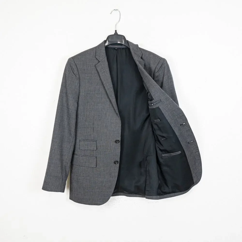 J.Crew Ludlow Italian Wool cotton Suit Charcoal Birdseye 38R 32x34